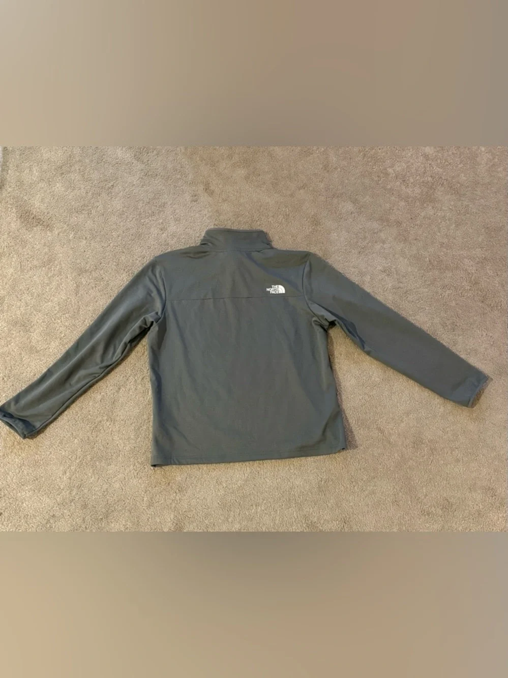 The North Face Cedar Trail Grid Fleece Quarter Zip Smoked Pearl Mens Large NWT